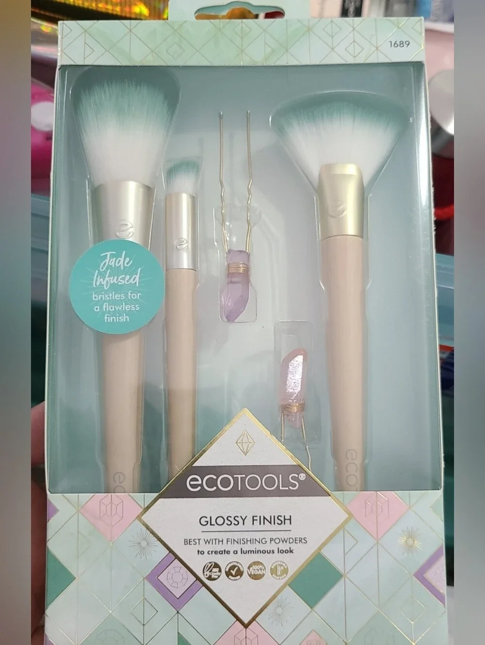 EcoTools Brush Sets. Glossy Finish Jade Infused Brush Set & Color Correcting Set